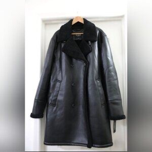 Guess men's trench coat faux fur black size XXL MSRP $350.